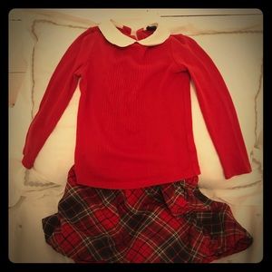 Toddler girl top and skirt
